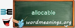 WordMeaning blackboard for allocable